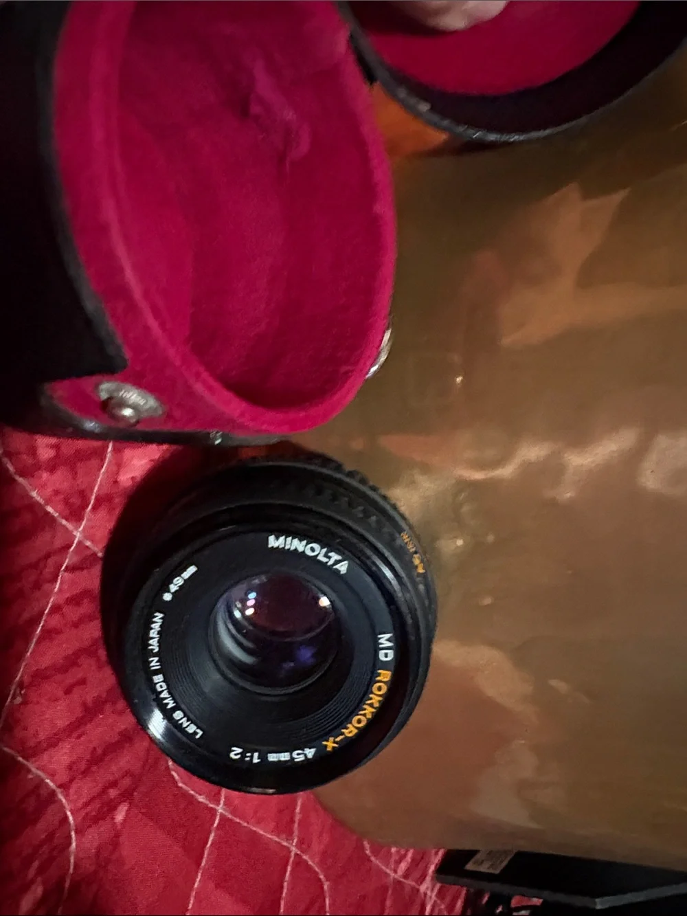 Vintage Black Camera Lens with Black Carry Case